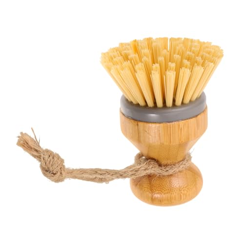 BEBEMOKO Cepillo de Limpieza de Madera para Cocina Cepillo de Mano Resistente para Utensilios Rústico y Funcional para Ollas Sartenes y Platos