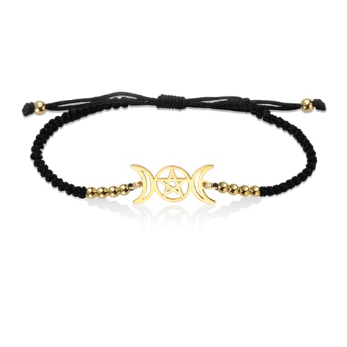 VASSAGO Triple Luna Diosa Pulsera para Mujeres Hombres Wicca