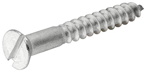 Hillman 1001 Aluminum Flat Head Slotted Wood Screw 8 X 1 1/2 In. 16-Pack #TOP22