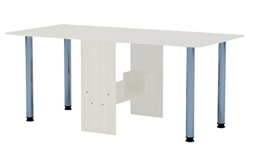 Rodnik Esstisch 174 x 80 x75 cm - ausklappbar - weiß - Klapptisch - Tisch klappbar - Bürotisch - Funktionstisch Cover
