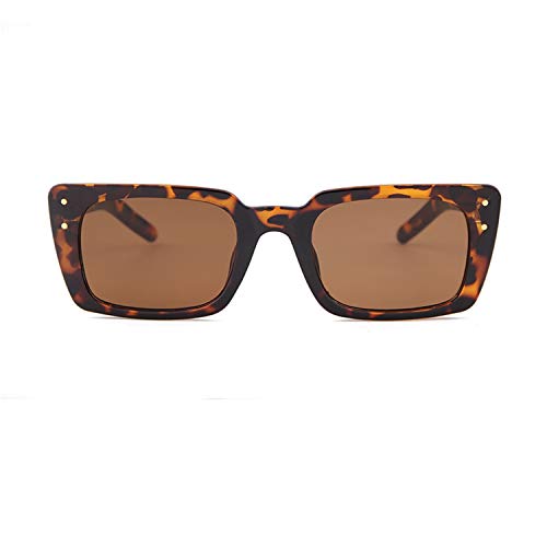 GIFIORE Retro Square Sunglasses Women 90s Vintage Small Plastic Tortoise Shell Frame Glasses with Rivet3