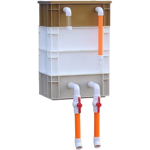 WhiteForest【新登場】水槽フィルター 池用大型フィルターキット 外部水循環システムDIY ターンオーバーボックス水槽フィルター フィルタードリップボックス - ポンプとフィルターメディアなし (S-4段-A)