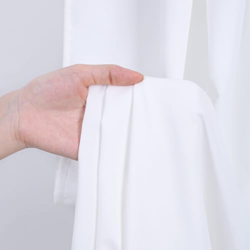 Image of White Backdrop Curtains 30ft x 8ft: Polyester Photography Backdrop Drapes - Wedding Party Photo Shoot Background 6 Panels 5x8ft