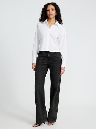 EXPRESS Women’s Cotton Poplin Cropped Portofino Shirt3