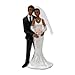 HOBI Couple de mariés de Couleur en résine, Haut. 12 cm, Figurine métisse Noir pour pièce montée