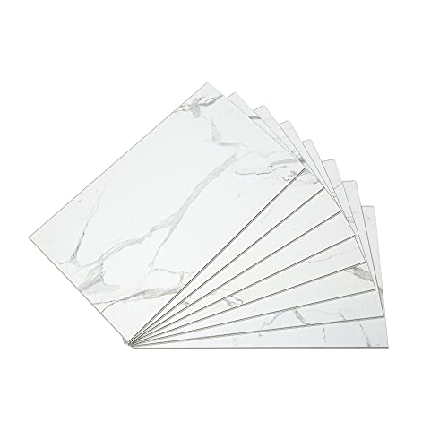 Palisade 25.6 in. x 14.8 in. Vinyl Wall Tiles in Carrara Marble…