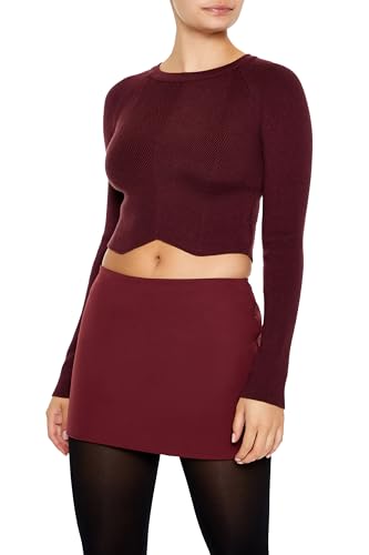 Forever 21 Women's Notched Cropped Sweater4