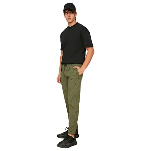Trendyol Khaki Men Regular Fit Printed Tracksuit Pantalones de chándal Cover