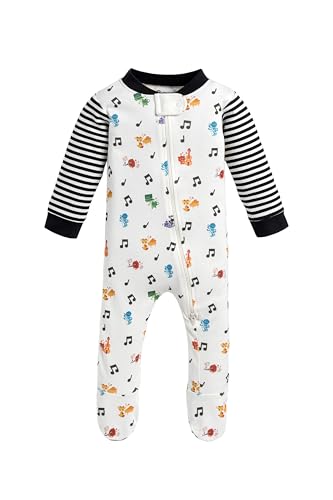 Image of MONICA + ANDY One Piece Baby Pajamas, 100% Organic Baby Clothes for Girls and Boys, Sizes For Newborn and Infant