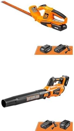 Bundle of LawnMaster CLHT2422 Cordless Hedge Trimmer 24V Max with 2.0Ah Battery and a Charger + LawnMaster CLBL2417A Cordless Blower 24V Max with 4.0Ah Battery and a Charger