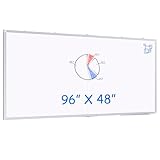 Magnetic Dry Erase Board 96 x 48 inches, Maxtek 4' x 8' Whiteboard for Wall, Large White Board Dry Erase Foldable Wall-Mounted Aluminum Frame Erase Board with Marker Tray for Office Home and School