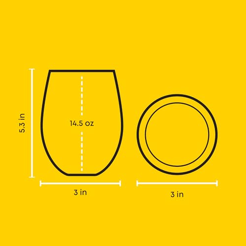 Image of JoyJolt Disney Mickey Mouse Squad Collection Tumblers. 15oz Stemless Wine Glasses Set of 4 Stemless Drinking Glasses. Gifts Stuff, Wine Glass Mickey Mouse Cup Set