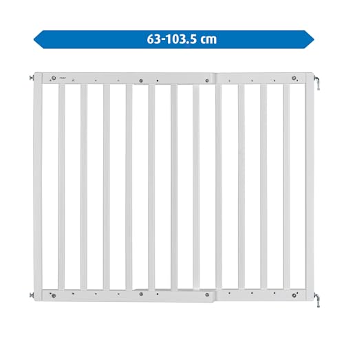 reer Türgitter und Treppenschutzgitter | Baukasten zum Selbstbauen | zum Schrauben | ausziehbar 63-103,5 cm | weiß