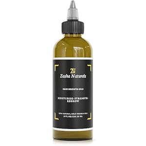 Hair Oil for Dry Damaged Hair – Hair Thickening Oil with Cold Pressed Castor Oil, Argan, & Essential Oils – Scalp Treatment for All Hair Types – Hair Growth Oil – Zasha Naturals, 8 fl.oz