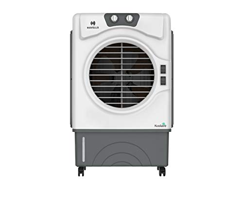 Havells Koolaire 51L 2 Knobs Air Cooler for home | 5 Leaf Aluminium Blade | 3 Speed Settings | Powerful Air Delivery | Everlast Pump | 3 Side High Density Honeycomb Pads | Heavy Duty (White/Grey) (B078VC1NXR) Amazon Price History, Amazon Price Tracker