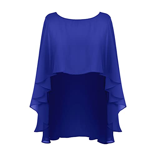 TiaoBug Chal Estola de Gasa Mujer Chica para Fiesta Boda Novia Cárdigan Primavera Verano Talla Grande Capa con Bloques Camisola Ropa Playa Azul One Size