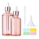 Hyber&Cara Pipettenflaschen mit Glas Pipette 50ml 100ml Roségold Glasflaschen Apothekerflaschen mit Tropfenpipette für ätherische Öle, Parfümöle, Flüssigfarbstoffen Aromatherapie -Mischungen