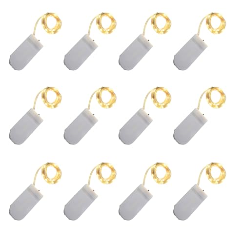 LED Lichterkette Mit Batterie, 10 Pack 1M 10 LEDs Warmweiß, Mini...