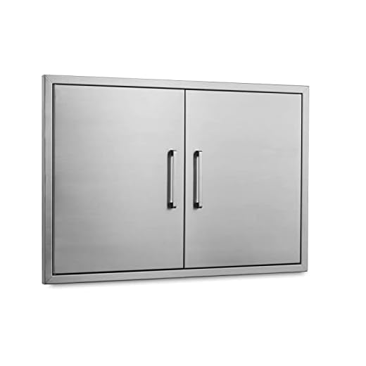 Outdoor Kitchen Doors- 30"W x 21"H - Stainless Steel BBQ Double Access Door,Flush Mount for Outdoor Kitchen and BBQ Island
