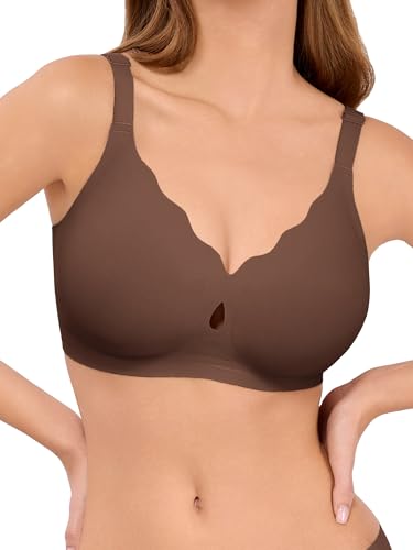 Image of LUCKMEEY Bras for Women No Underwire Wave Push Up Wireless Bra Seamless Bras Full Coverage Bralettes Lift Everyday Bras