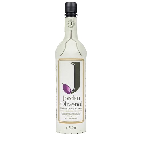 Jordan Olivenöl - Natives Olivenöl Extra in Papierflasche von der griechischen Insel Lesbos - traditionelle Handernte - Kaltextraktion am Tag der Ernte - 750 ml - mit Ausgiesser - nachhaltige Flasche