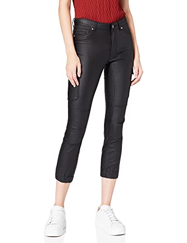 ONLY Damen Onlmissouri-NYA Reg ANK Cargo Coated PNT Hose, Coated Black, S /...