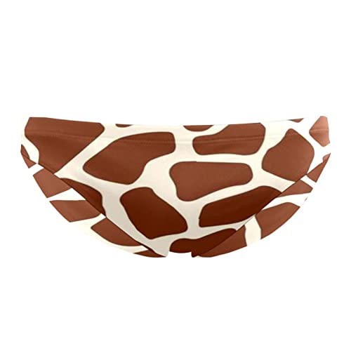Jammer Maillot de Bain Homme Swim Jammers Long Racing Training Maillot de Bain,Girafe Motif Marron Dessin Animé Charmant