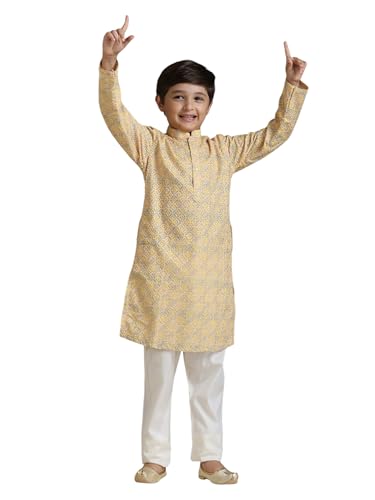 Kurta Chikankari Manyavar garçon : ensemble pyjama ethnique traditionnel indien