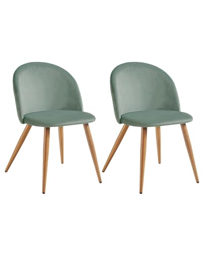 Xinyvee Chaise Salle a Manger Lot de 2 Velours Vert Cactus Fauteuil Scandinave Moderne avec Dossier Losange Chaise de Cuisine Confortable Pieds Aspect Chêne pour Salon