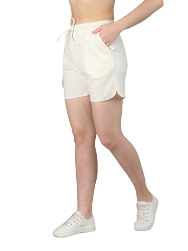 Image of CHKOKKO Women's Regular Cotton Regular Fit Plain Shorts for Women