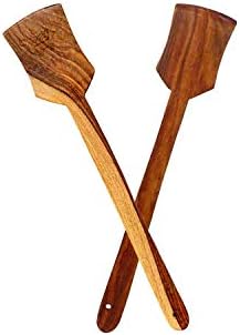 Handicrafts Handmade WoodenSpatula Serving and Cooking, Kitchen Tools Utensil/Spoon Set of 2 image 2