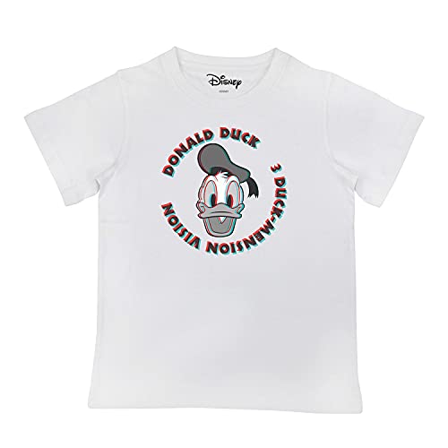 Image of Mickey Mouse Family by Wear Your Mind Boy's Character Print Regular T-Shirt (DMFBCT066.1 White34 4-5Y)