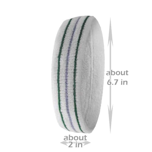 Image of COUVER Tennis Headband - Cotton Terry Cloth Sweatband for Men & Women - High Absorbency Athletic Hairband for Gym, Basketball & Running - 1 Piece