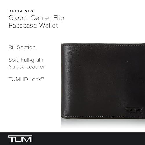 TUMI - Delta Global Center Flip ID Passcase - Bifold Leather Wallet - RFID Blocking Accessory - Multiple Card Slots - 4" x 5" - Black2
