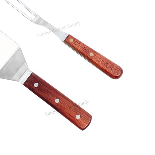 Utensilios para parrilla acero inoxidable con mango de madera miniatura 4