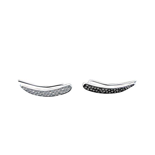 Marycrafts Sterling Silver Leaf Ear Crawler Ear Climber Cover
