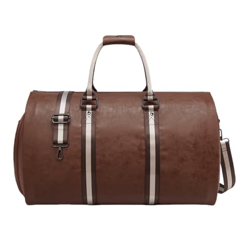 2-in-1 Travel Garment Bag Duffel/Hanging Carry on Travel Case, Convertible Foldable Garment Duffle Suit Travel Bag (Brown,50 * 28 * 30cm)