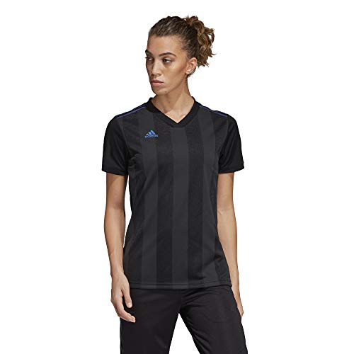 adidas Women’s Alphaskin Tiro Jersey, Black/Blue Pearl Essence, Medium