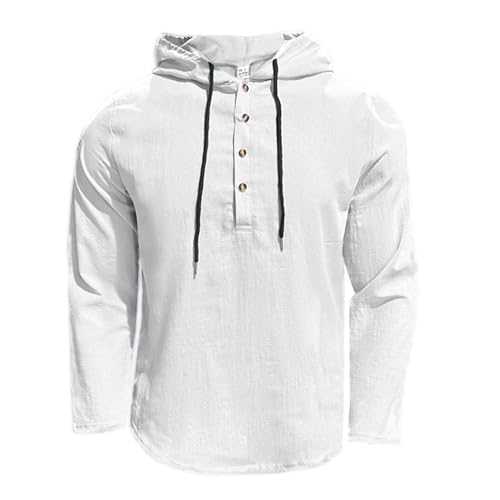 Pure Cotton Linen Hoodies for Men Cuban Guayabera Button Down Long Sleeve Shirt Solid Clothes Hawaiian Beach Tops3
