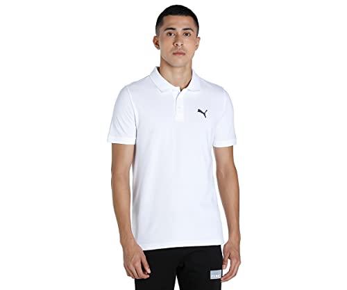 Image of Puma Men's Active ESS Polo T-Shirt | Casual and Comfortable Cotton Solid Regular Fit Polo for Men | Ribbed Collar | Ideal for Golf, Travel, Office & Everyday Comfort
