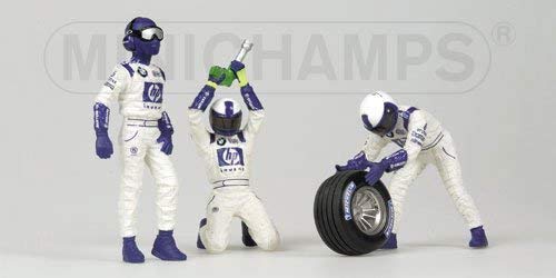 Preisvergleich Produktbild Minichamps 343100052 - Reifenwechsel Set Williams 2002 ( 3 Figuren / 1 Vorderrad )