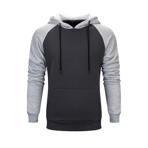 Image of Mens Hoodie European Code Foreign Trade Mens Hooded Fleece Couple Hoodie Sweatshirt (Grey, M)