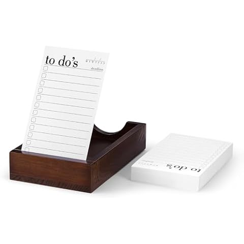 Daily To Do List Planner - 50 ToDo Checklist Cards 3x5'' with Wooden Stand - Undated Daily Planner Notepad Perfect for Daily Tasks and Goal Setting, Enhanced Productivity, Work Office Accessories Cover
