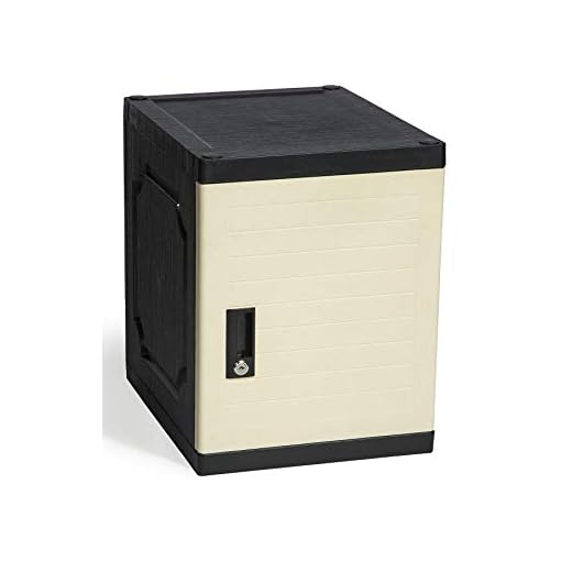 Jink Locker, Lockable Storage Cabinet 19" with Keys | Great for Kids, Home, School, Office or Outdoor | Toy Box, Footlocker, Bedside Dresser/Nightstand, Sports or Gym (White)