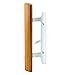 Prime-Line C 1208 Patio door Mortise Style Handle, White Diecast with Wood Handle (Single Pack)