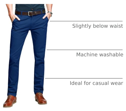 Image of Match Mens Regular-Fit Casual Flat Front Chino Pants