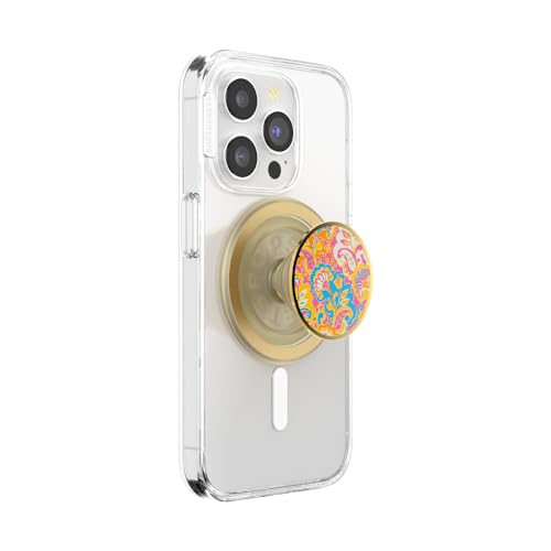 Image of PopSockets Phone Grip for MagSafe, Magnetic Holder, Phone Stand, Gold - Gaudy Gold