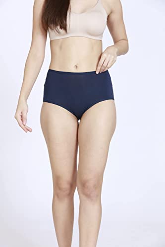 Image of NYKD NYP036 High Rise Stretch Cotton Full Coverage Full Brief with Ultrasoft Exposed Waistband-Pack of 3
