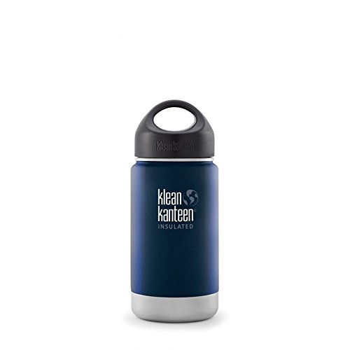 Klean Kanteen Wide Mouth Double Wall Insulated Water Bottle with Loop Cap, Deep Sea, 12-Ounce