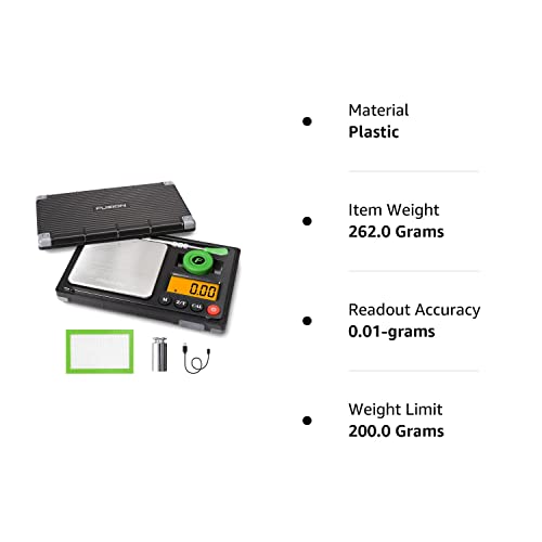Fuzion Gram Scale, 200G/0.01G Rechargeable Herb Scale, 6 Units Conversion, Mini Scale Gram And Ounce, Jewelry Scale, Pocket Scale, Great For Snuff, Herb, Powder, Coins #TOP7